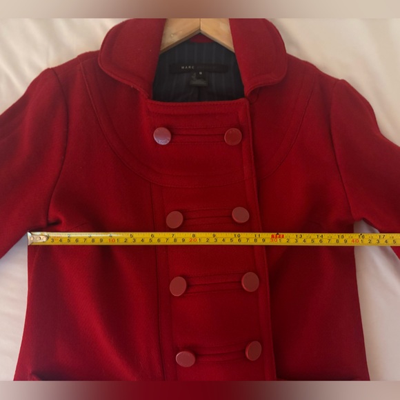Marc Jacobs red wool military pea coat double breasted - size S - Picture 8 of 8